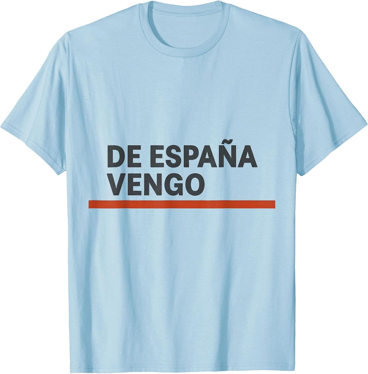 Men's De España Vengo Minimalist Spanish Heritage Souvenir T-Shirt - Baby Blue