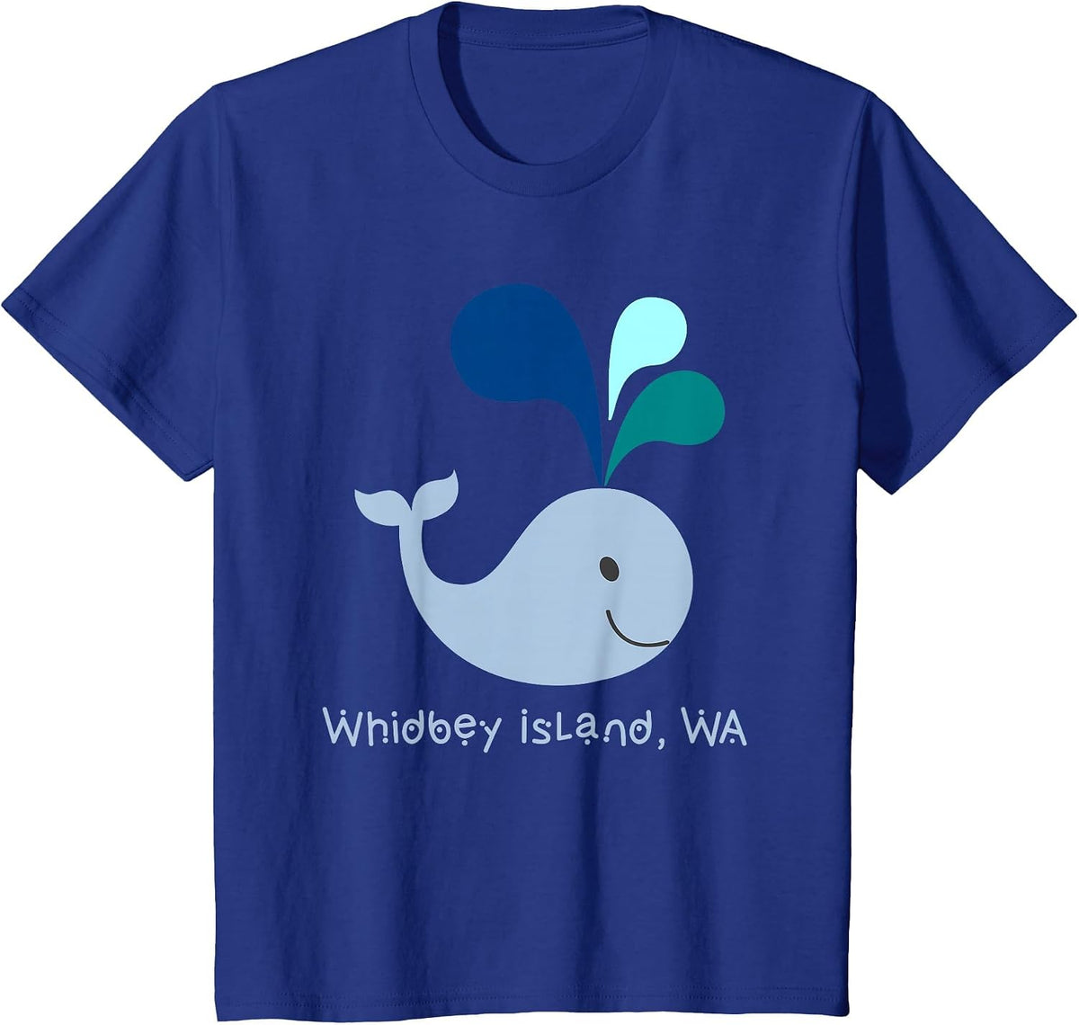 Whidbey Island Washington Cute Whale Lover Cartoon T-Shirt - Royal Blue