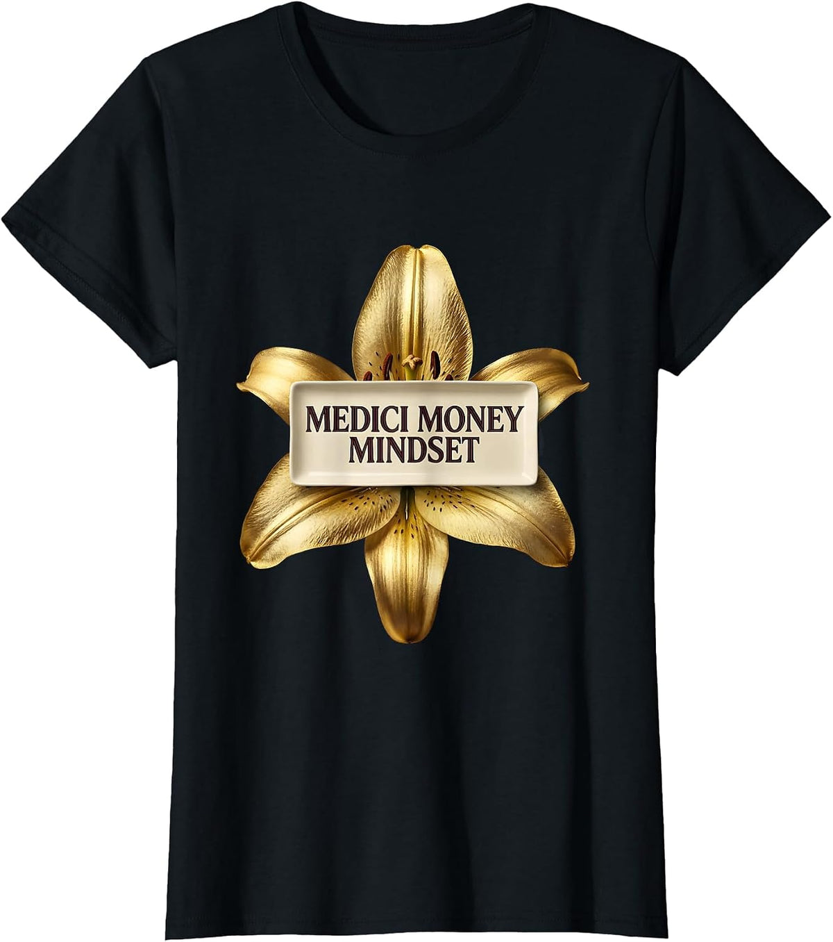Medici Money Mindset Renaissance Graphic Design T-Shirt - Black