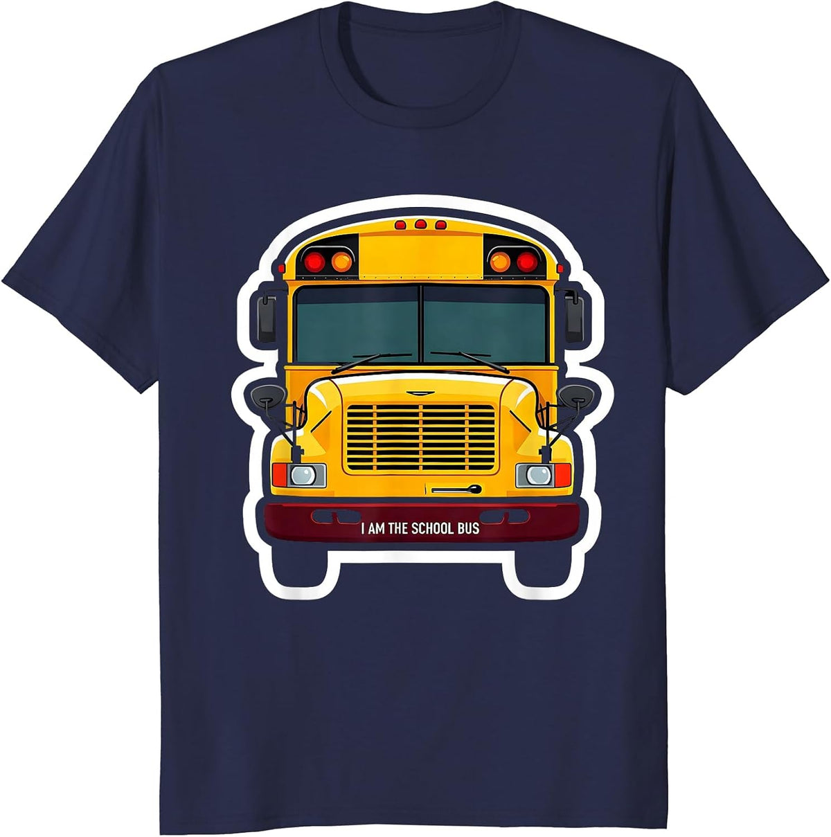 I Am The School Bus Funny School Bus Driver Halloween T-Shirt - Navy Blue