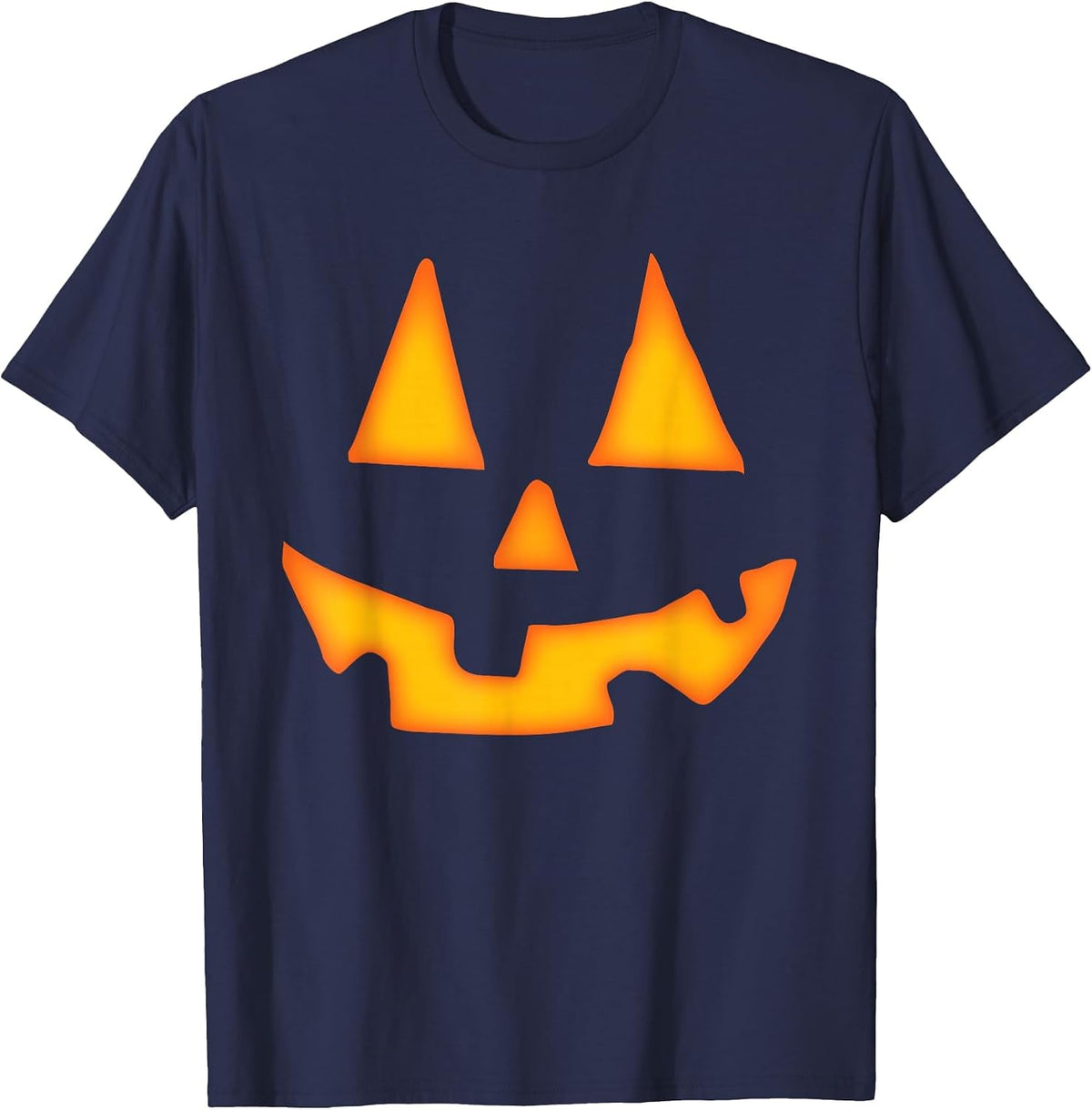 Pumpkin Halloween for Men Women Jack O Lantern Face T-Shirt - Navy Blue