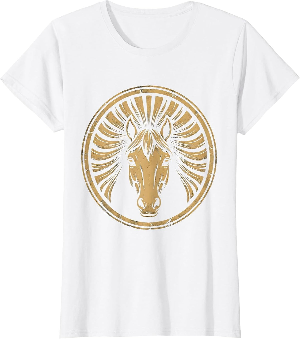 Women's Wild Horse Flowing Mane in the Wind Graphic T-Shirt - White