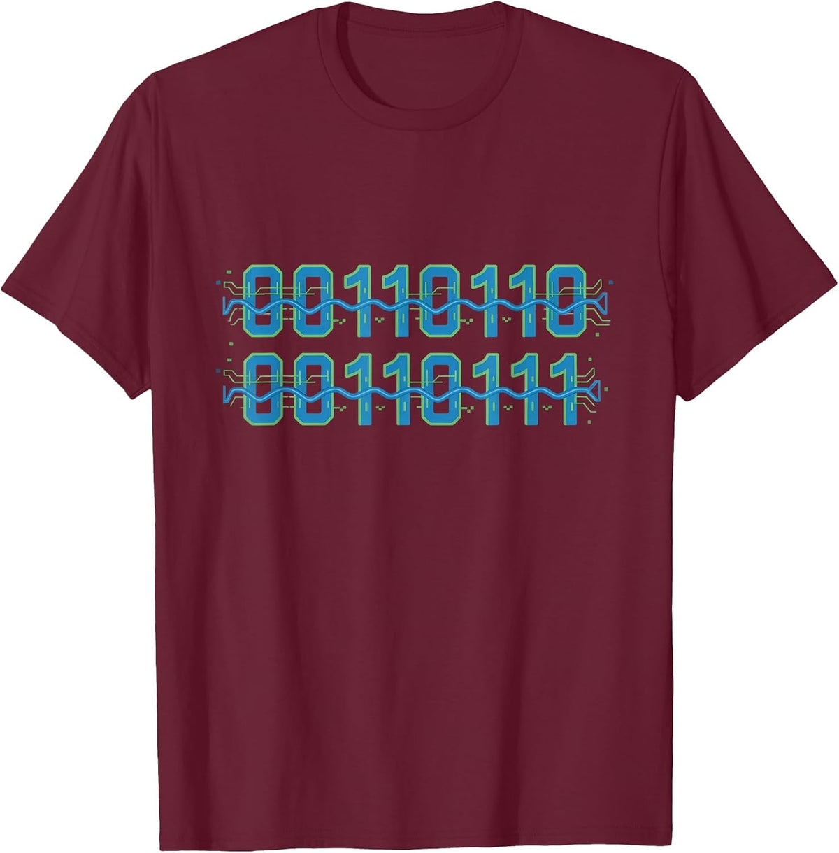 67 Binary Code Meme Six Seven Programming Tech Humor Coding T-Shirt - Burgundy
