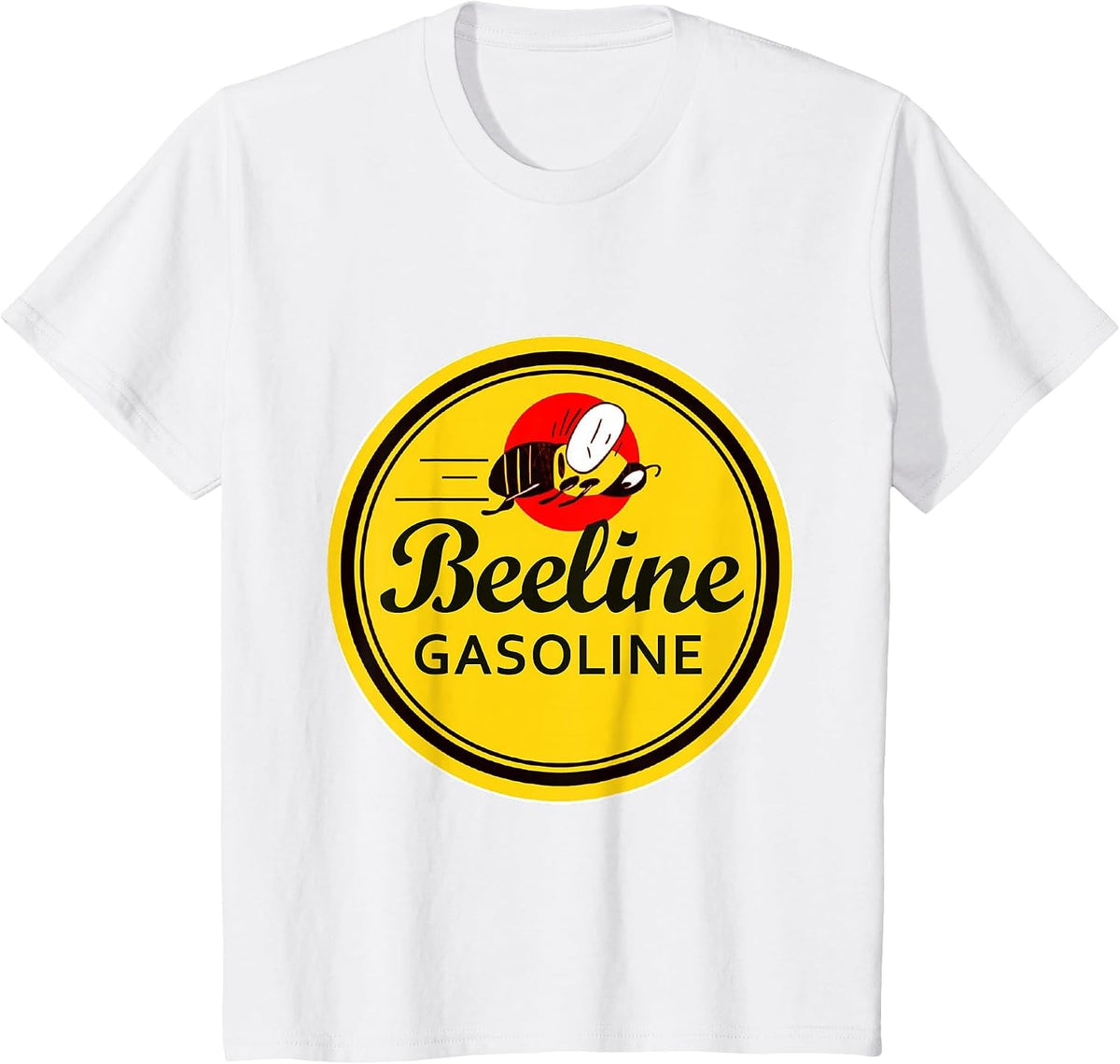 Retro Vintage Gas Station Beeline Gasoline Motor Oil Sign T-Shirt - White