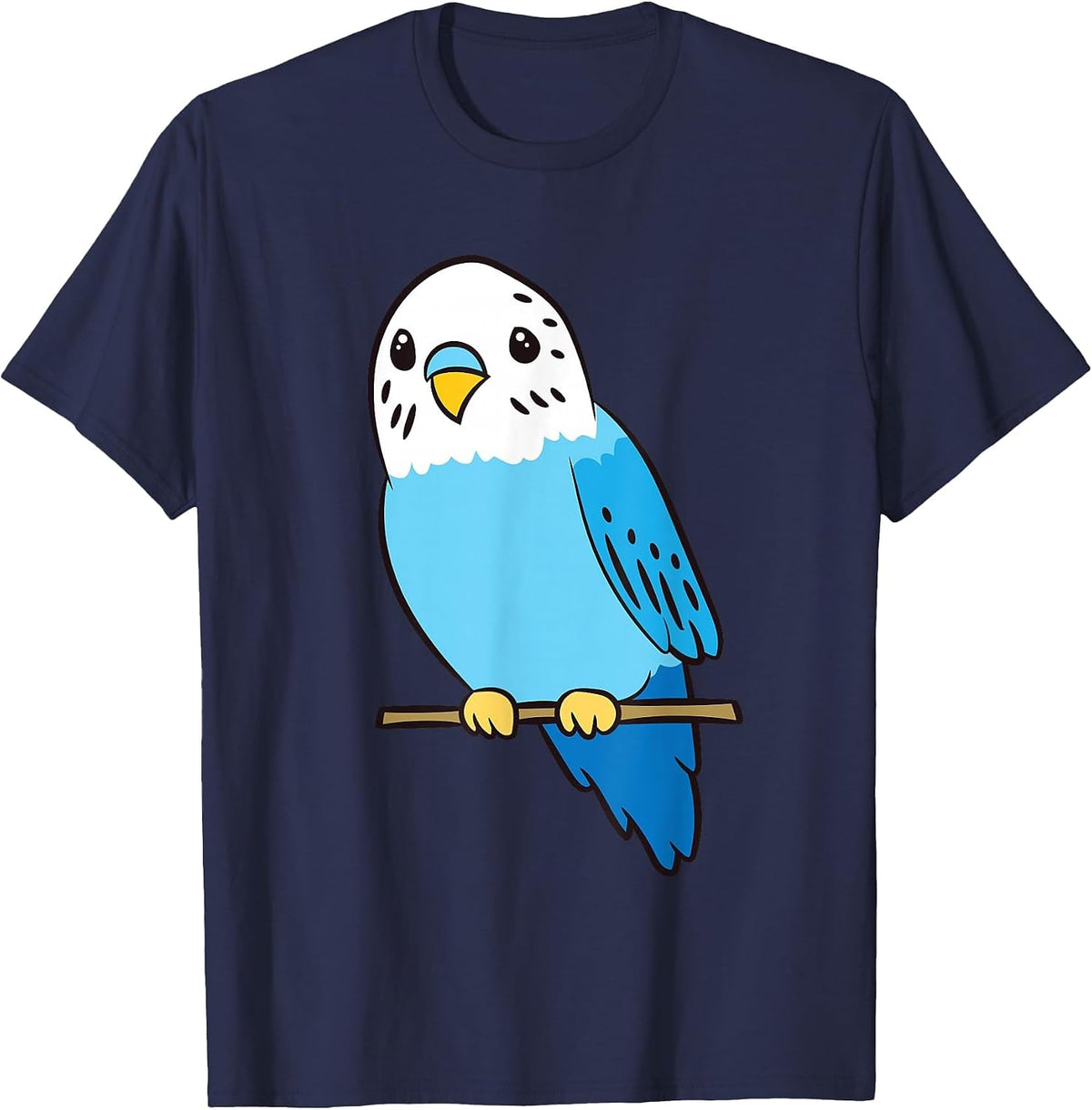 Budgie Bird Parakeet Cute Parakeet Blue T-Shirt - Navy Blue