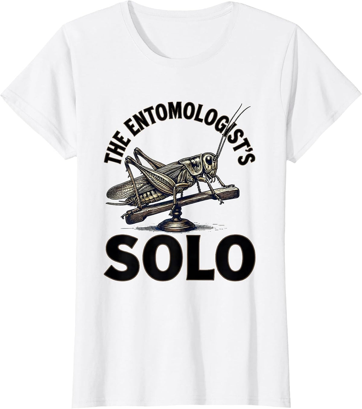 The Entomologist's Solo Vintage Entomology Bug Music Lover T-Shirt - White