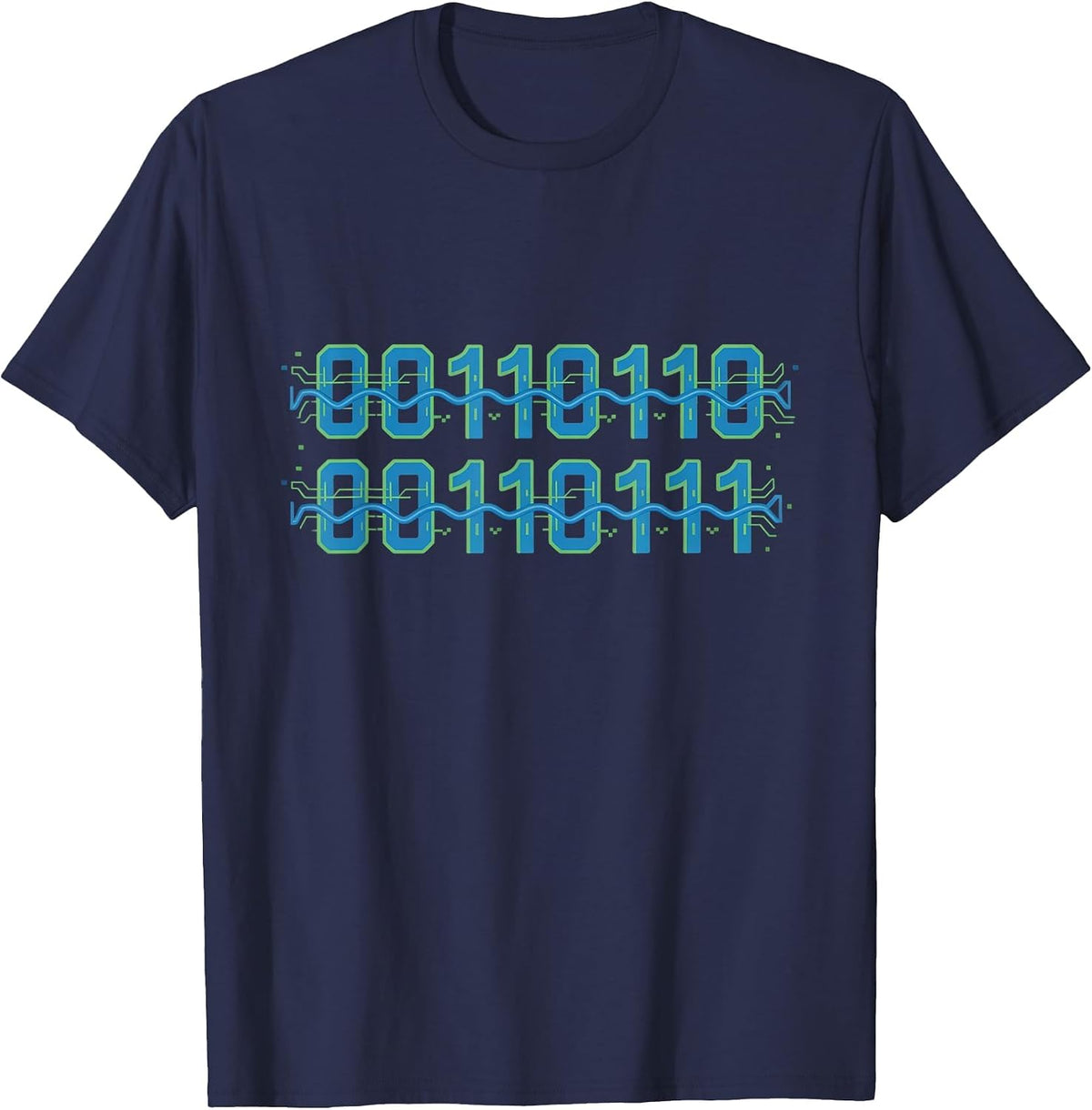 67 Binary Code Meme Six Seven Programming Tech Humor Coding T-Shirt - Navy Blue