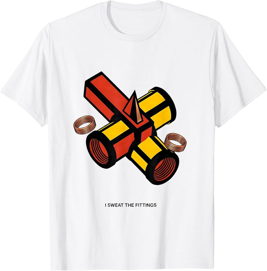Men's I Sweat The Fittings Funny Plumber Pipefitter Occupation T-Shirt - White