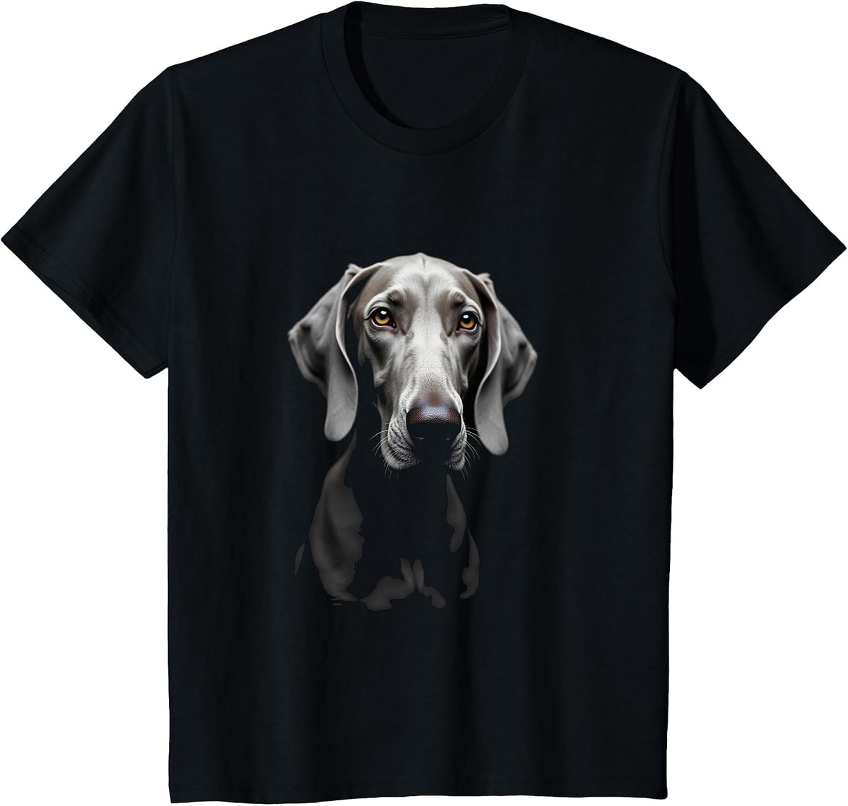 Black Weimaraner Dog Weimaraner Face T-Shirt - Black