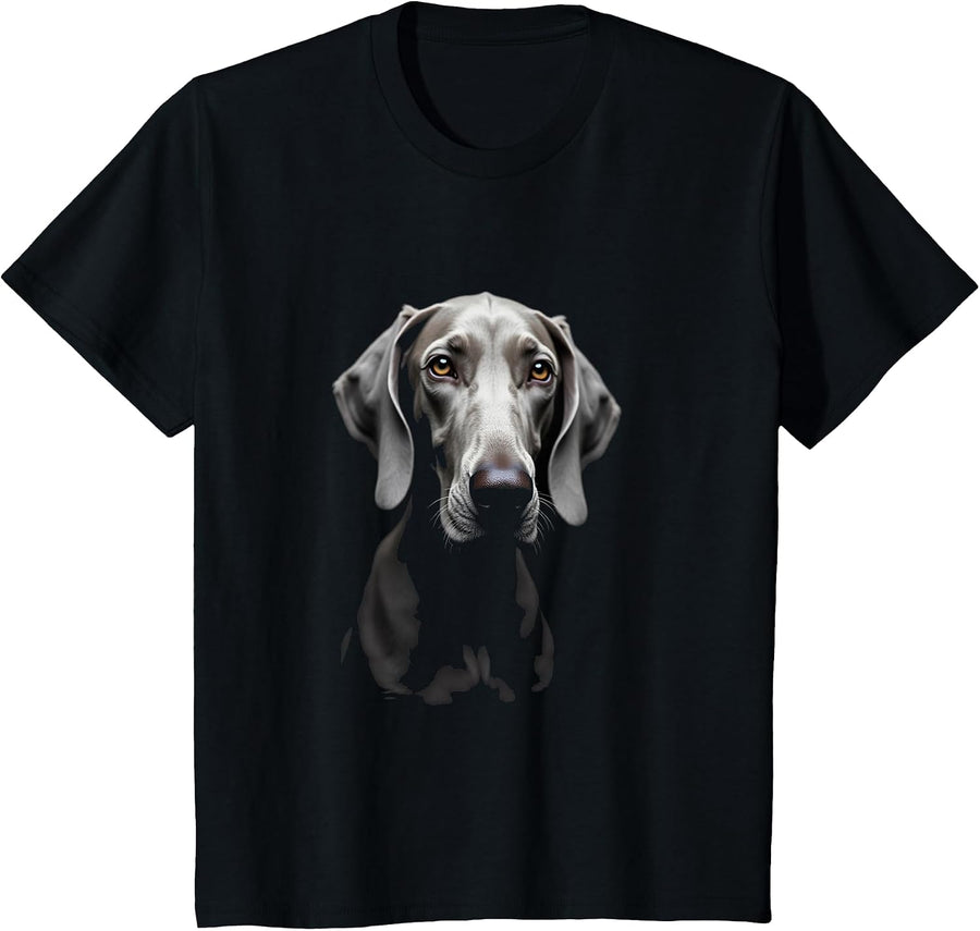 Black Weimaraner Dog Weimaraner Face T-Shirt - Black