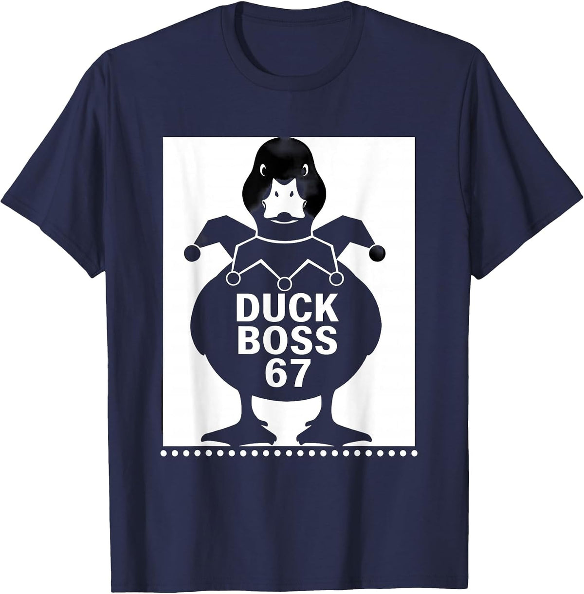 Duck Boss 67 Silhouette Mardi Gras Six Seven Meme Kids Humor T-Shirt - Navy Blue