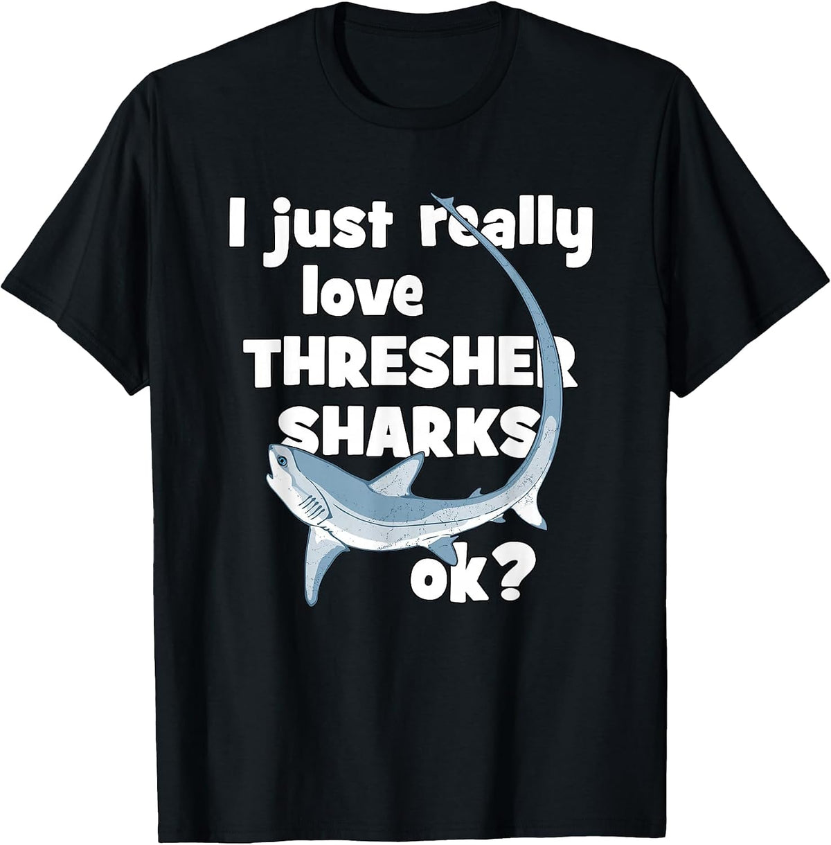 Cute Thresher Shark T-Shirt - Black