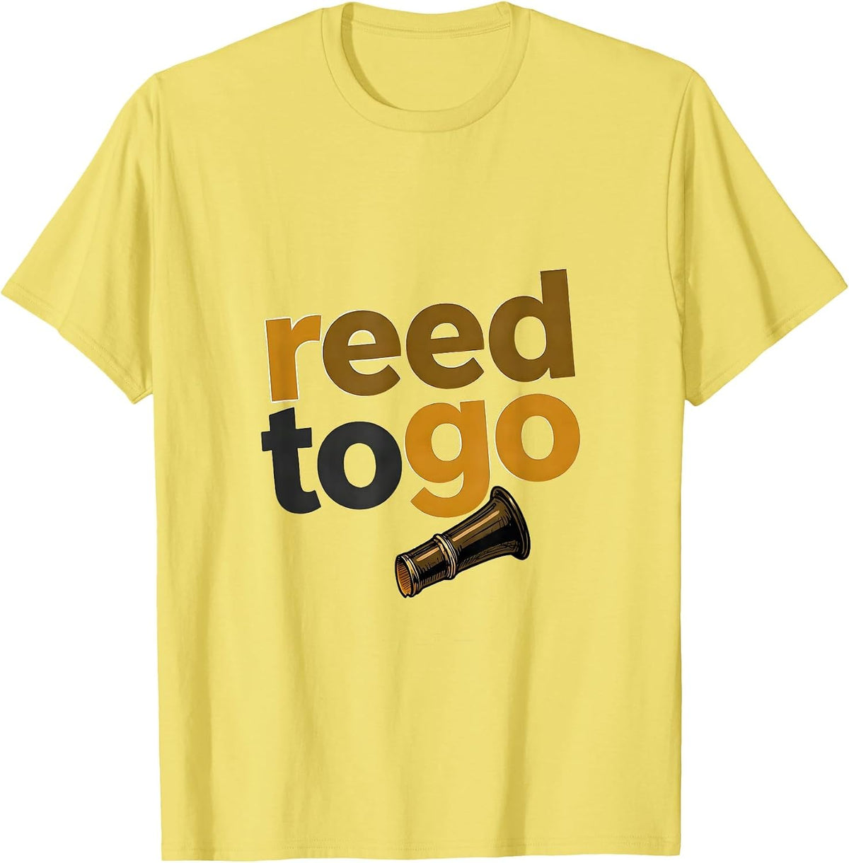 Men's Reed To Go Funny Clarinet Player Instrument Humor T-Shirt - Lemon Yellow