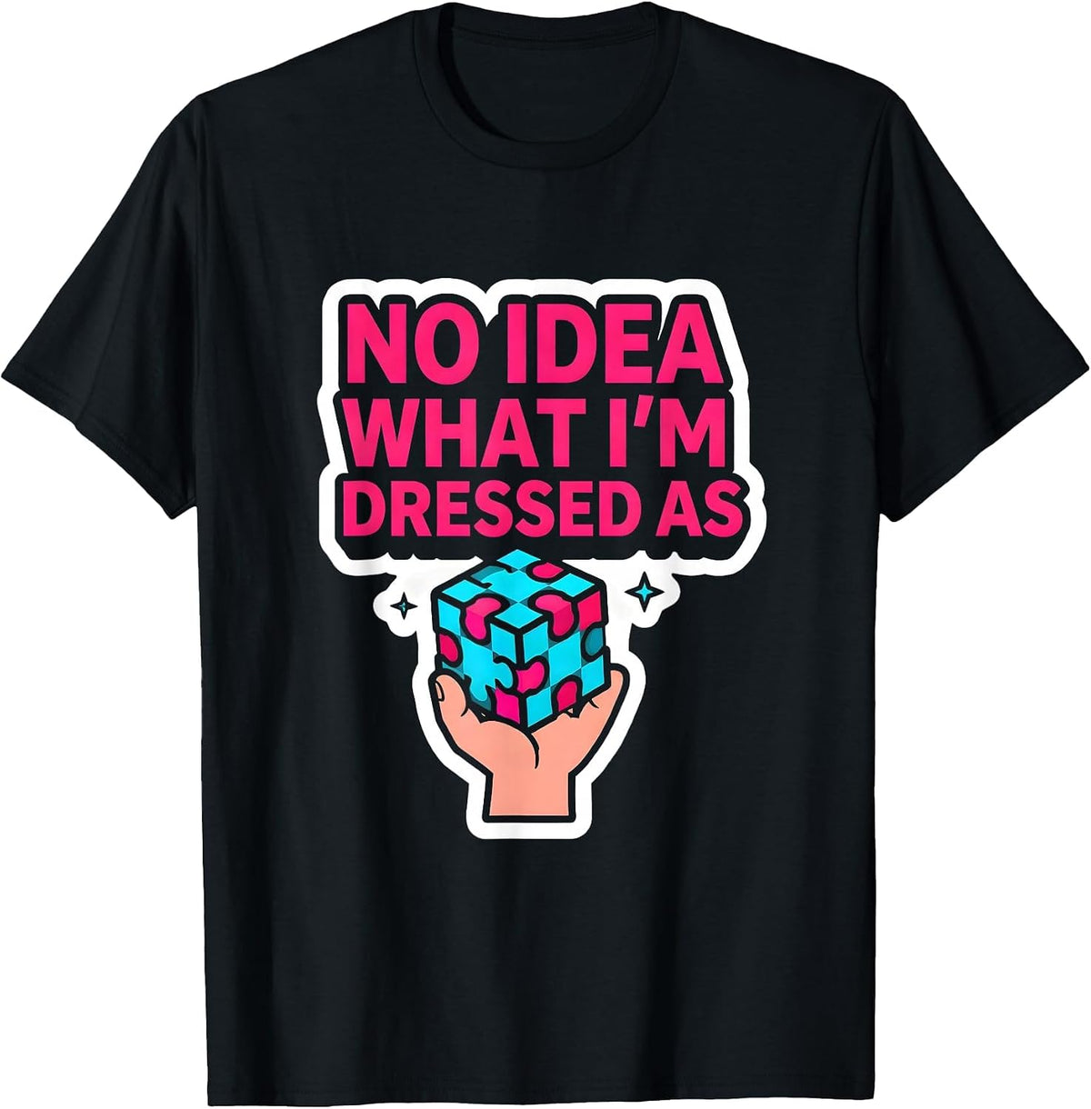 Men's No Idea What I'm Dressed As Funny 80s Party Costume T-Shirt - Black