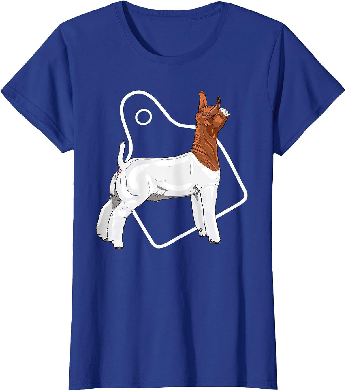 Show Market Wether Boer Goat and Eartag T-Shirt - Royal Blue