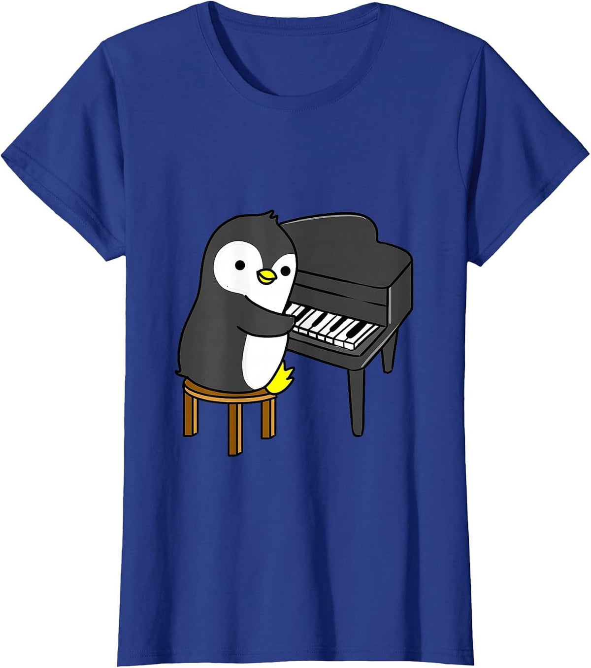 Penguin Playing Piano T-Shirt - Royal Blue