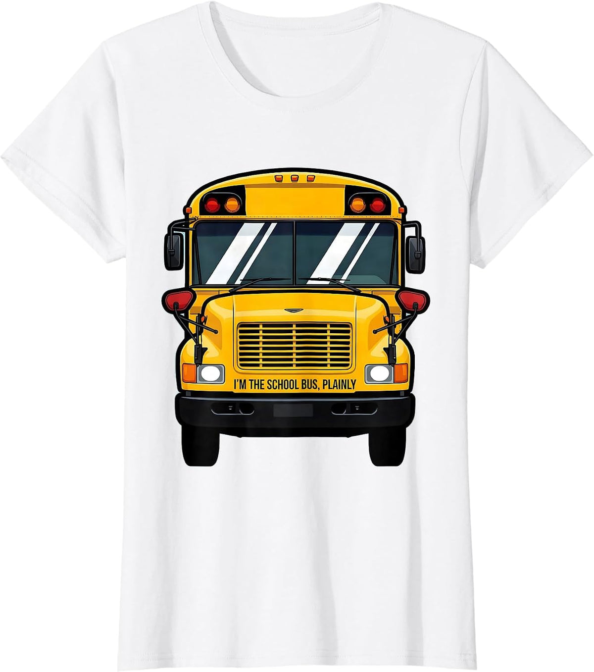 I'm The School Bus Plainly Funny School Bus Driver Halloween T-Shirt - White