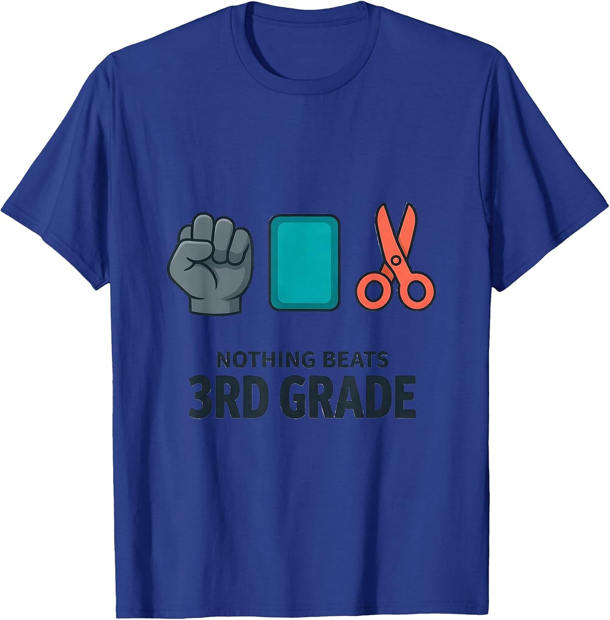 Men's Nothing Beats 3rd Grade Back to School Rock Paper Scissors T-Shirt - Royal Blue