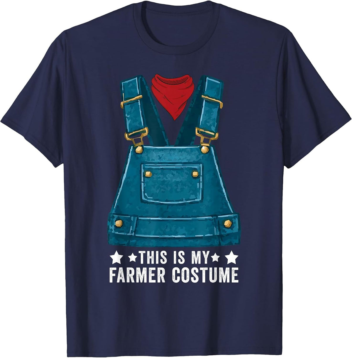 This is My Farmer Costume Halloween Funny Farm Farming T-Shirt - Navy Blue