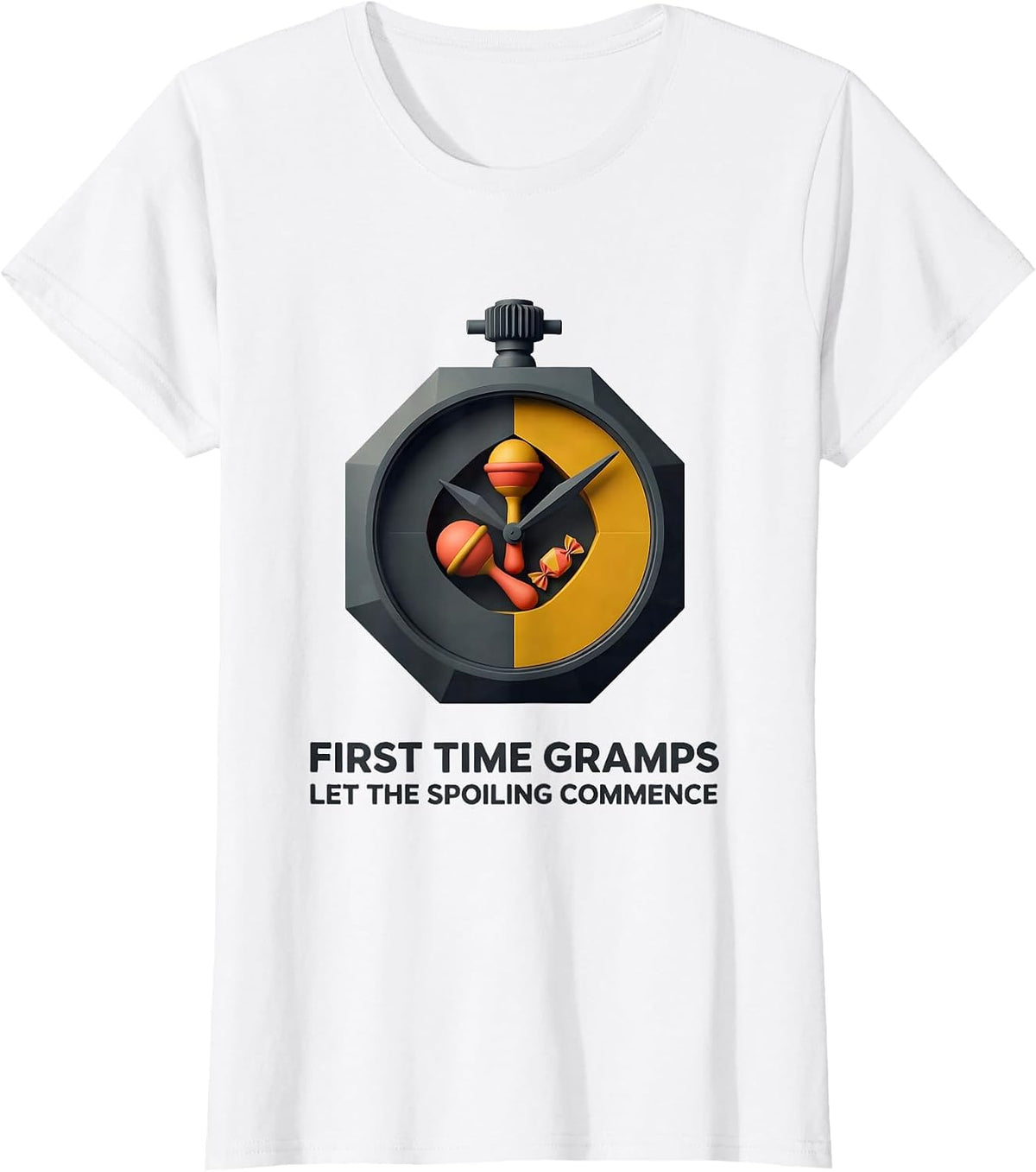 First Time Gramps Let The Spoiling Commence Grandpa T-Shirt - White