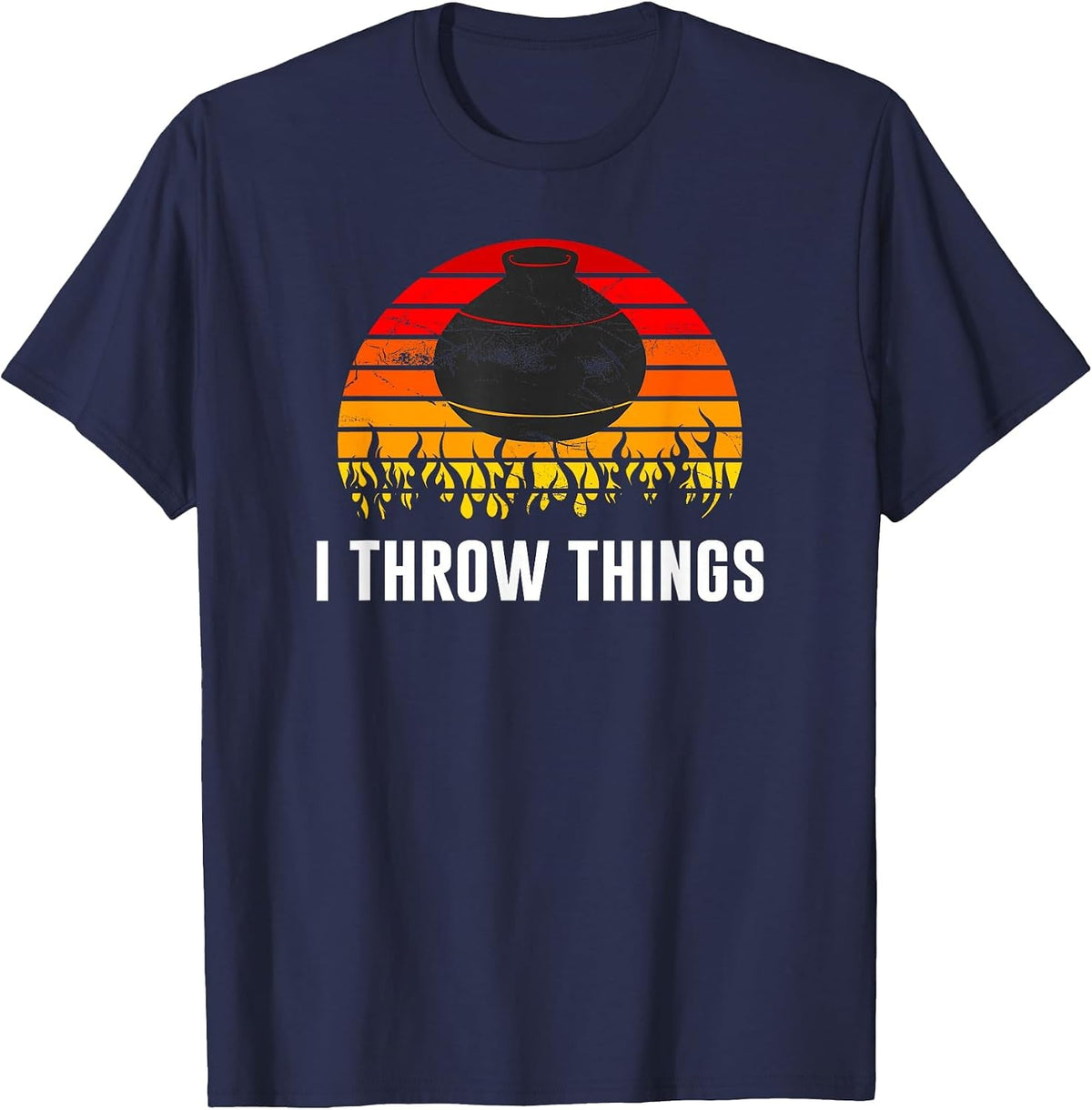 I Throw Things Pottery T-Shirt - Navy Blue