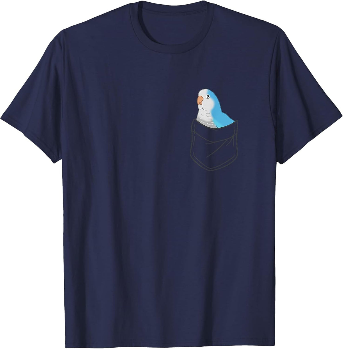 Pocket Quaker Parrot Cute Blue Monk Parakeet Birb Memes T-Shirt - Navy Blue