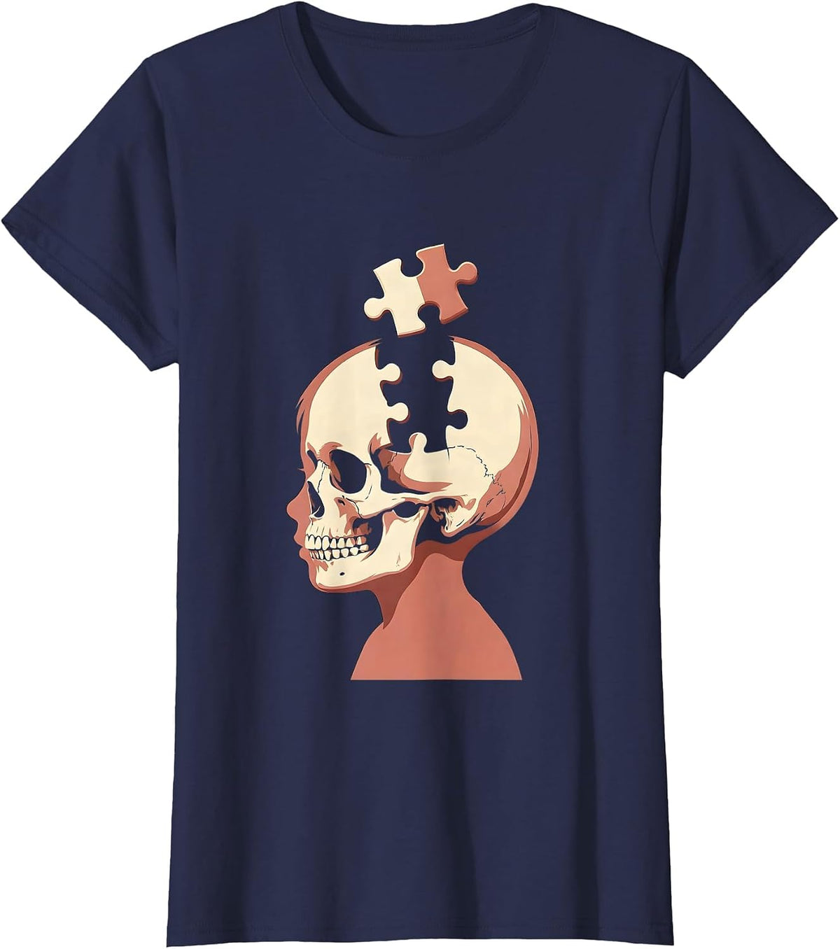 Women's Paraprofessional Puzzle Piece Mind Graphic T-Shirt - Navy Blue