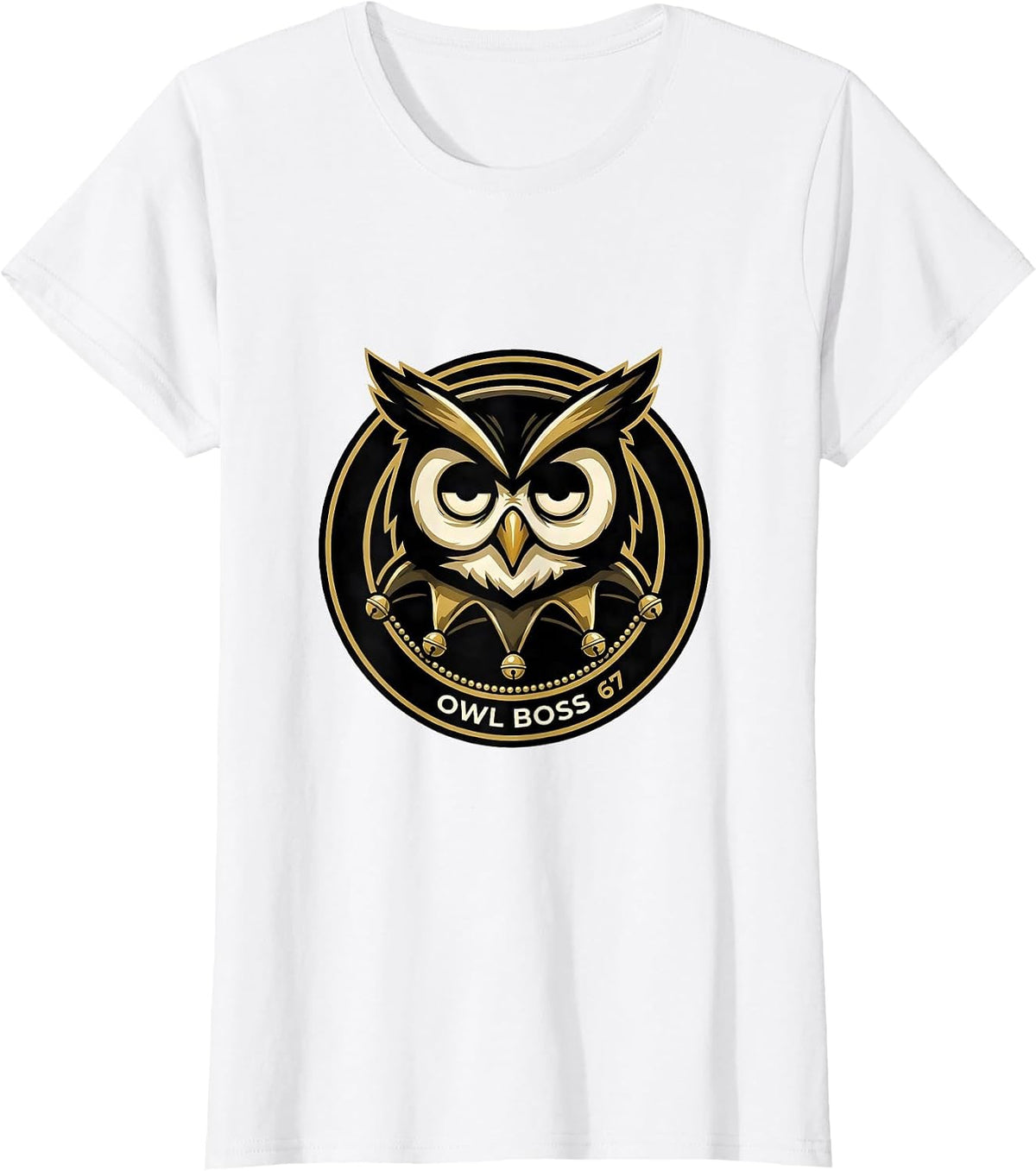 Women's Owl Boss 67 Meme Funny Mardi Gras Kids Carnival T-Shirt - White