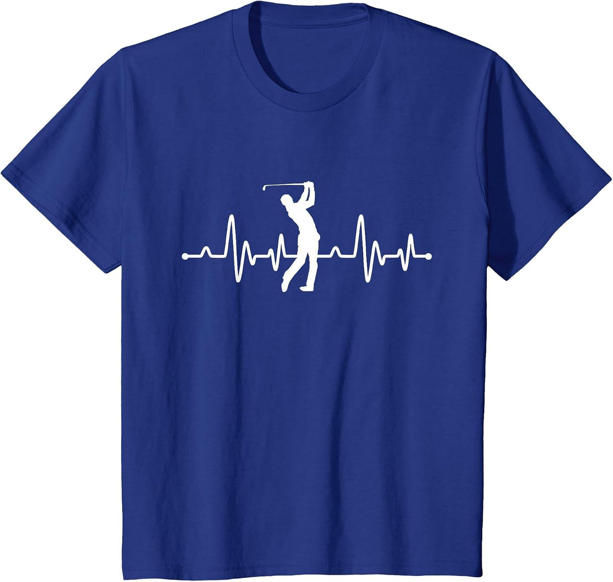 Heartbeat Golf Swing Golfing Golfer T-Shirt - Royal Blue