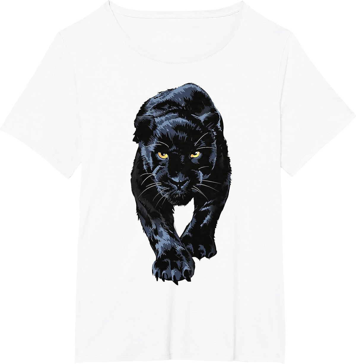Black Panther Walking for Lovers Animal Leopard & Jaguar T-Shirt - White