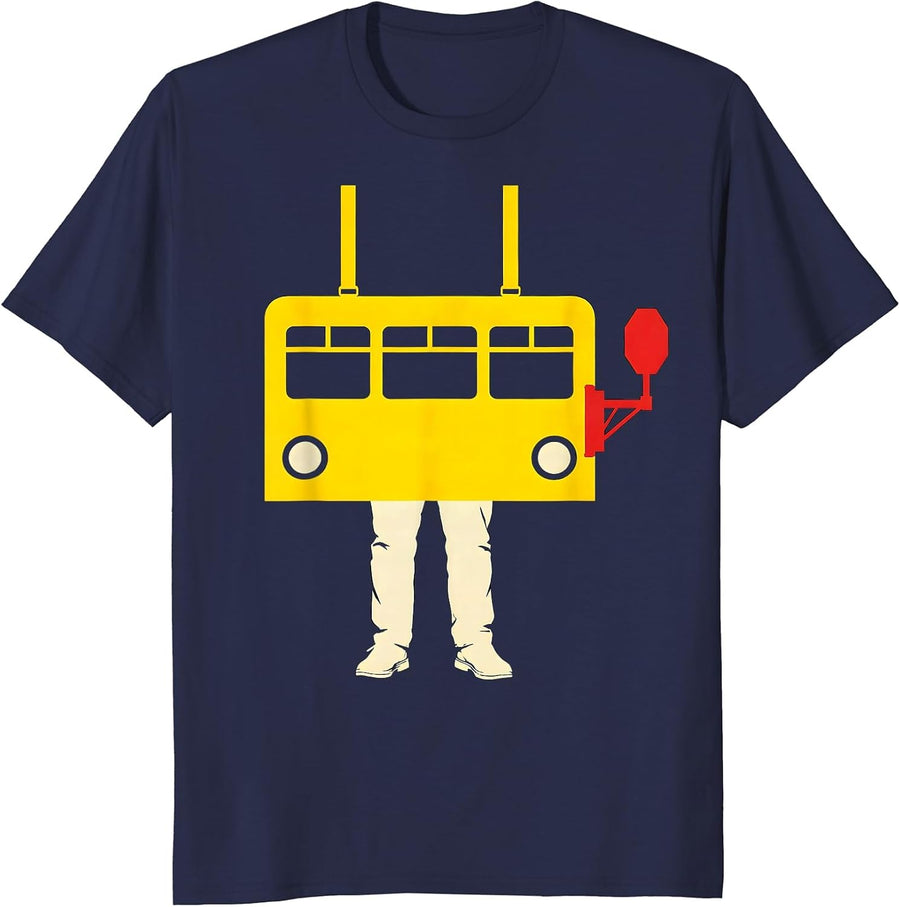 School Bus Driver Funny Costume for Adults and Children T-Shirt - Navy Blue