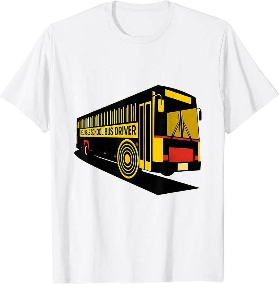 Men's Reliable School Bus Driver Bauhaus Modernist School Bus T-Shirt - White