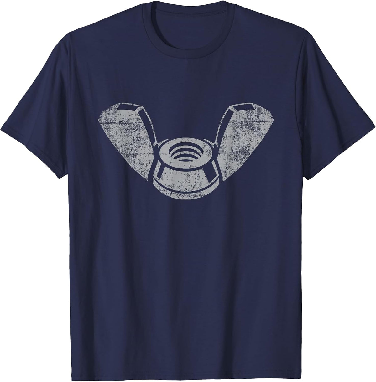 Funny Wing Nut Handyman Tools DIY Retro Fix It Guy Gal T-Shirt - Navy Blue