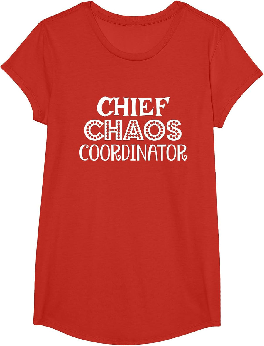 Chief Chaos Coordinator, Funny T-Shirt - Girls Red
