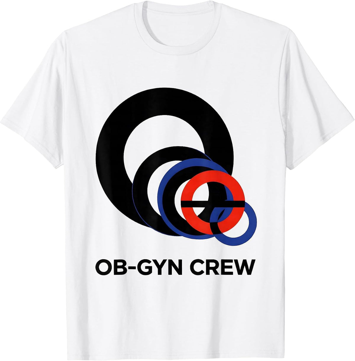 Men's OB-GYN Crew Bauhaus Modernist OB GYN Squad Nurse Tech T-Shirt - White
