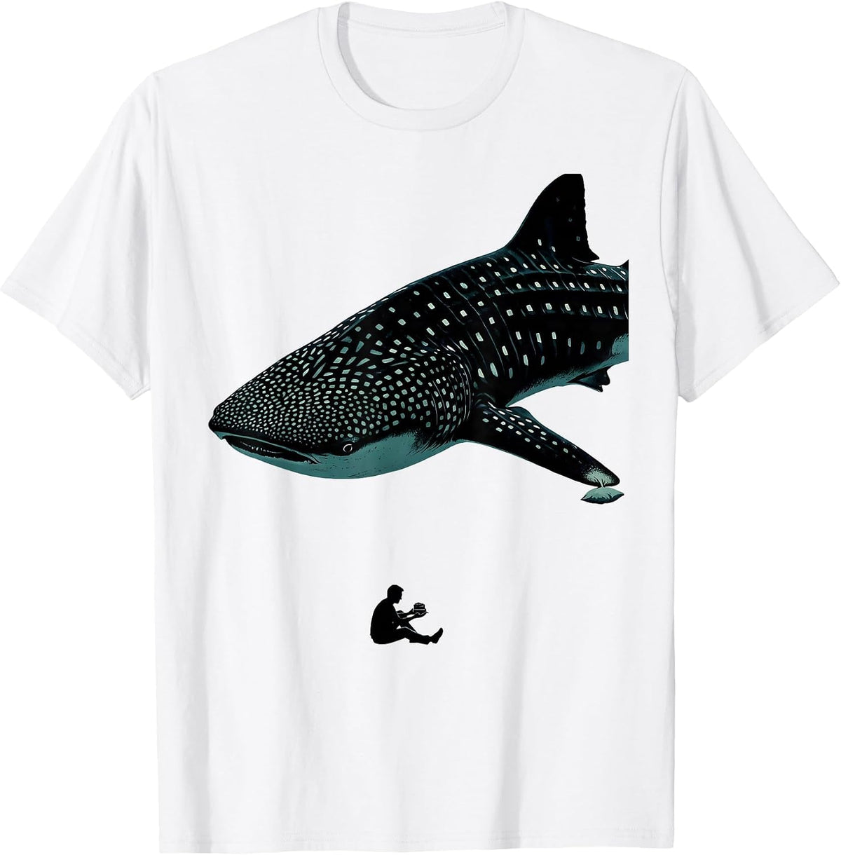 Men's Whale Shark Minimalist Marine Wildlife Humor Gift T-Shirt - White