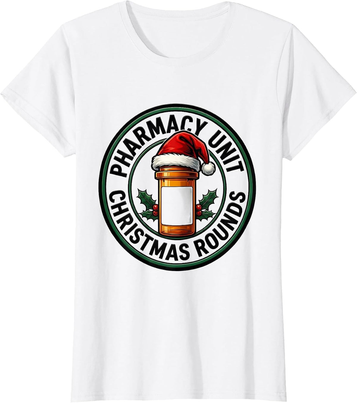Women's Pharmacy Unit Christmas Rounds Funny Pharmacist Tech T-Shirt - White