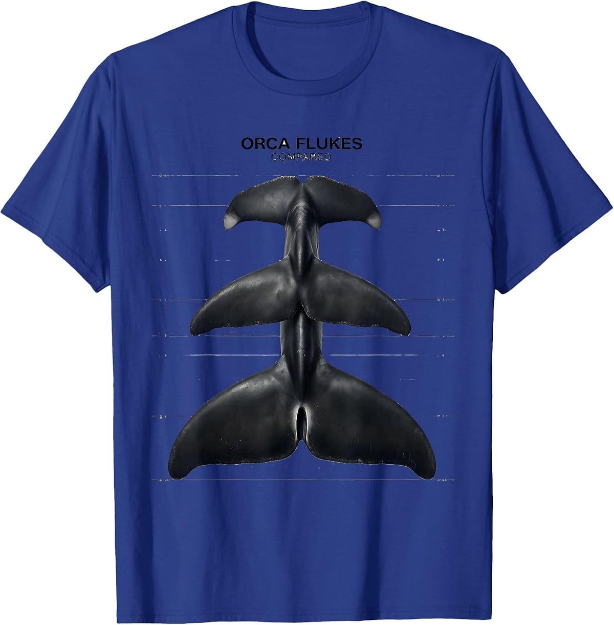 Orca Flukes Compared Funny Ocean Wildlife Marine Biology T-Shirt - Royal Blue