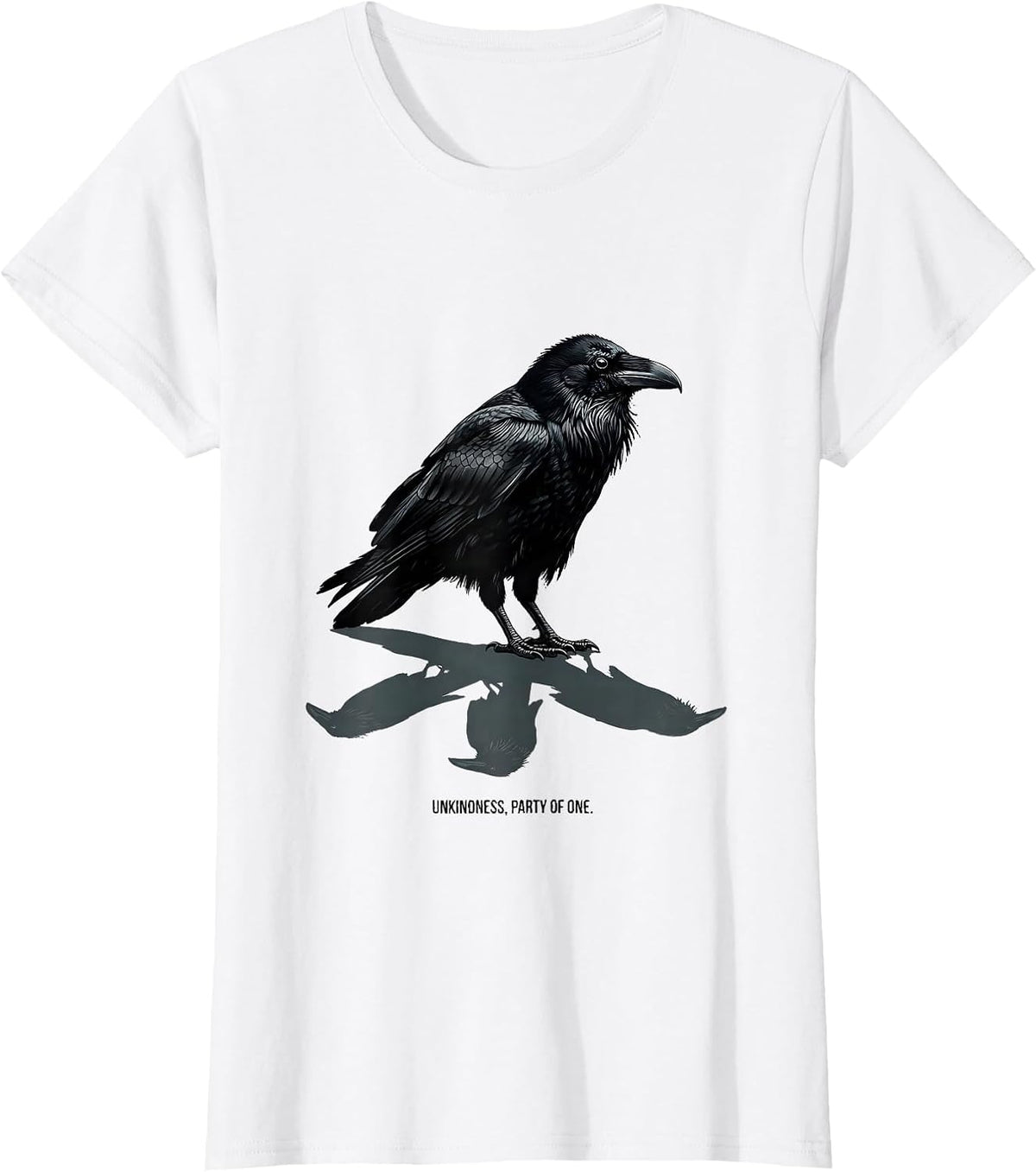 Unkindness Party Of One Dark Humor Gothic Raven Bird Lover T-Shirt - White