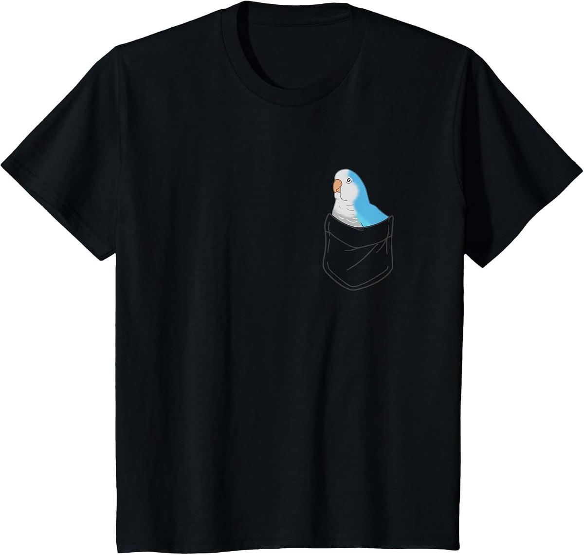 Pocket Quaker Parrot Cute Blue Monk Parakeet Birb Memes T-Shirt - Black