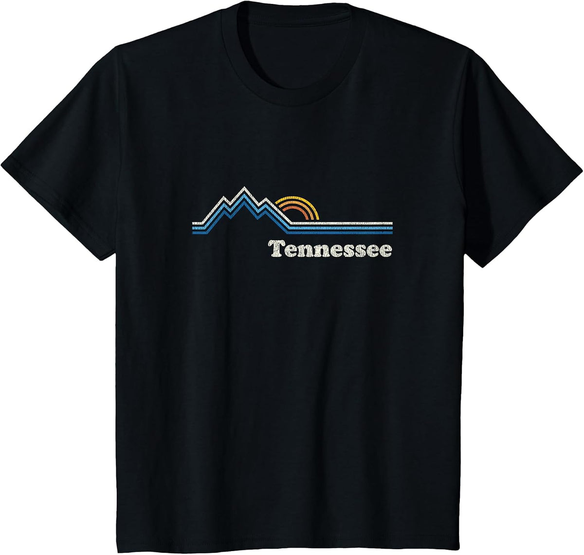 Retro Tennessee TN T Shirt Vintage Sunrise Mountains Tee T-Shirt - Black