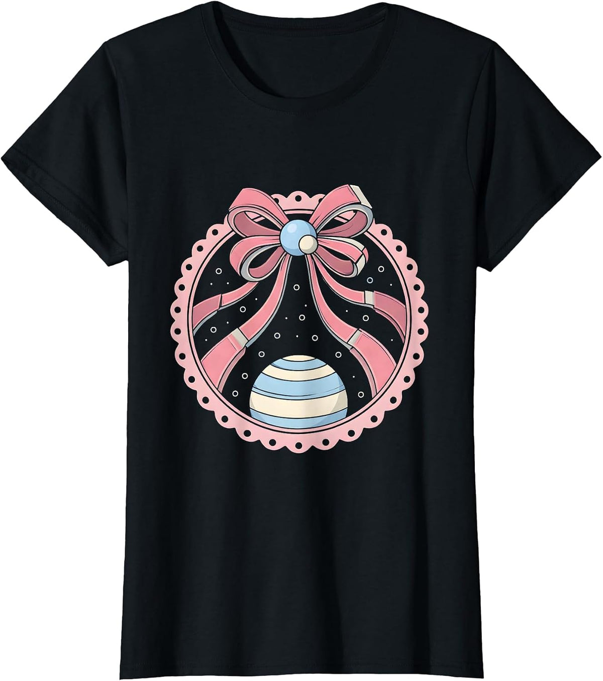 Women's Comet Streaking Toward Planet Starfield Design T-Shirt - Black