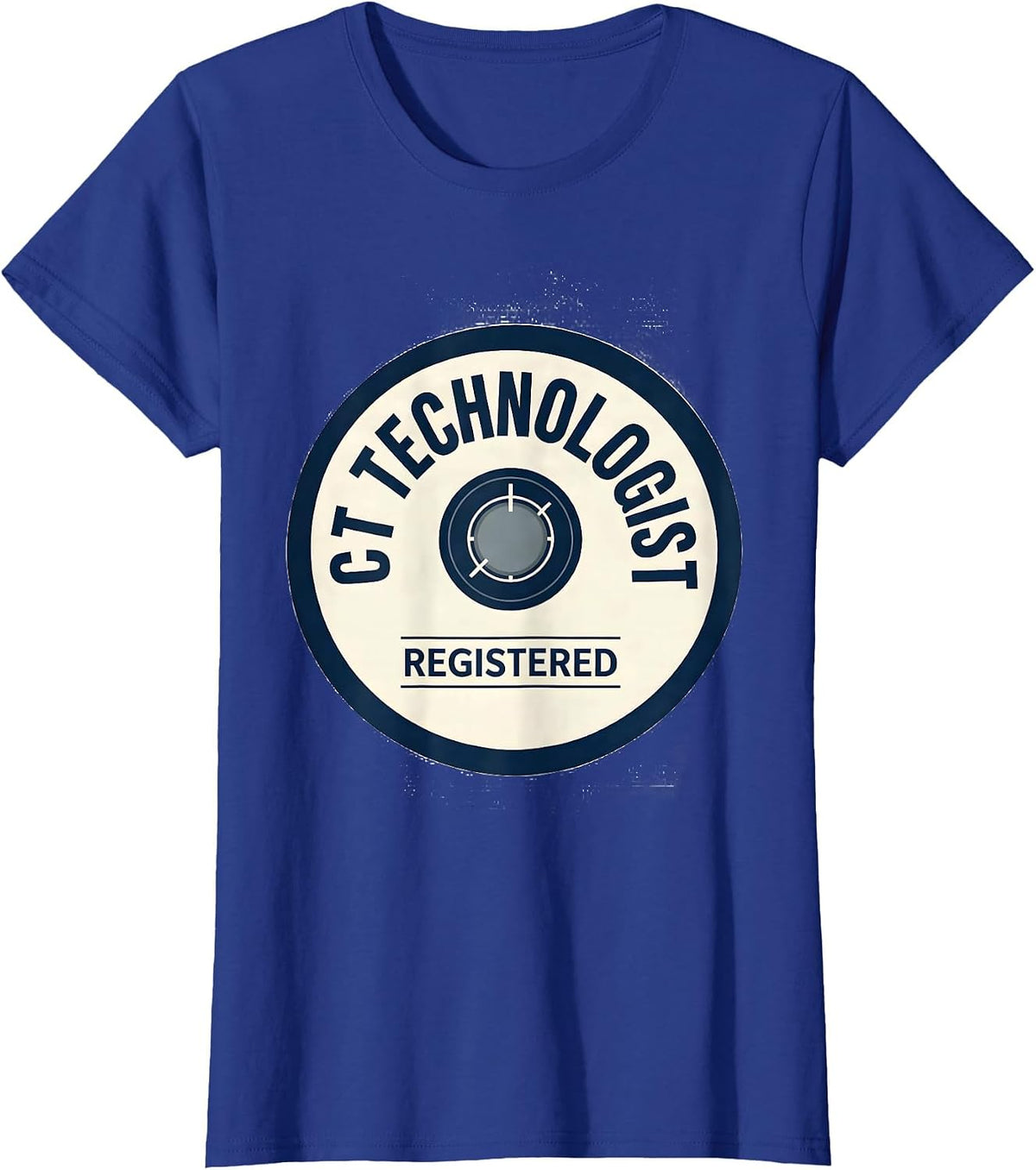 Women's CT Technologist Registered Radiology Tech Emblem Badge T-Shirt - Royal Blue