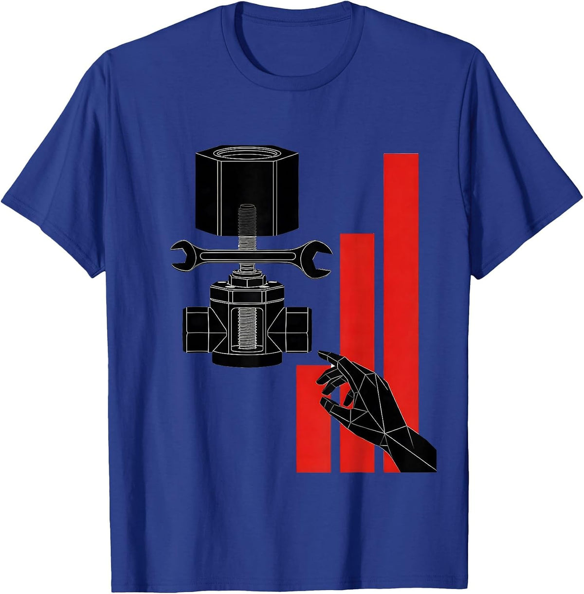 Exploded Valve Plumbing Trade Humor Gift for Plumbers T-Shirt - Royal Blue