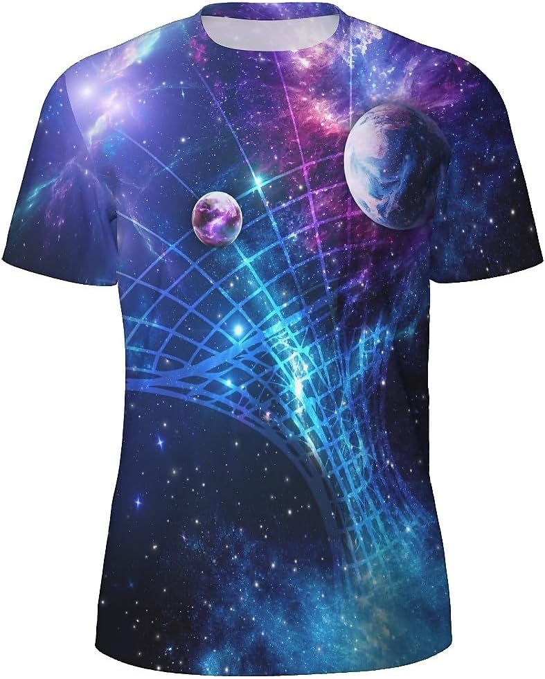 Men's Colorful Dots Graphic T-Shirts Casual Short Sleeve Fashion 3D Printed Tees - Space
