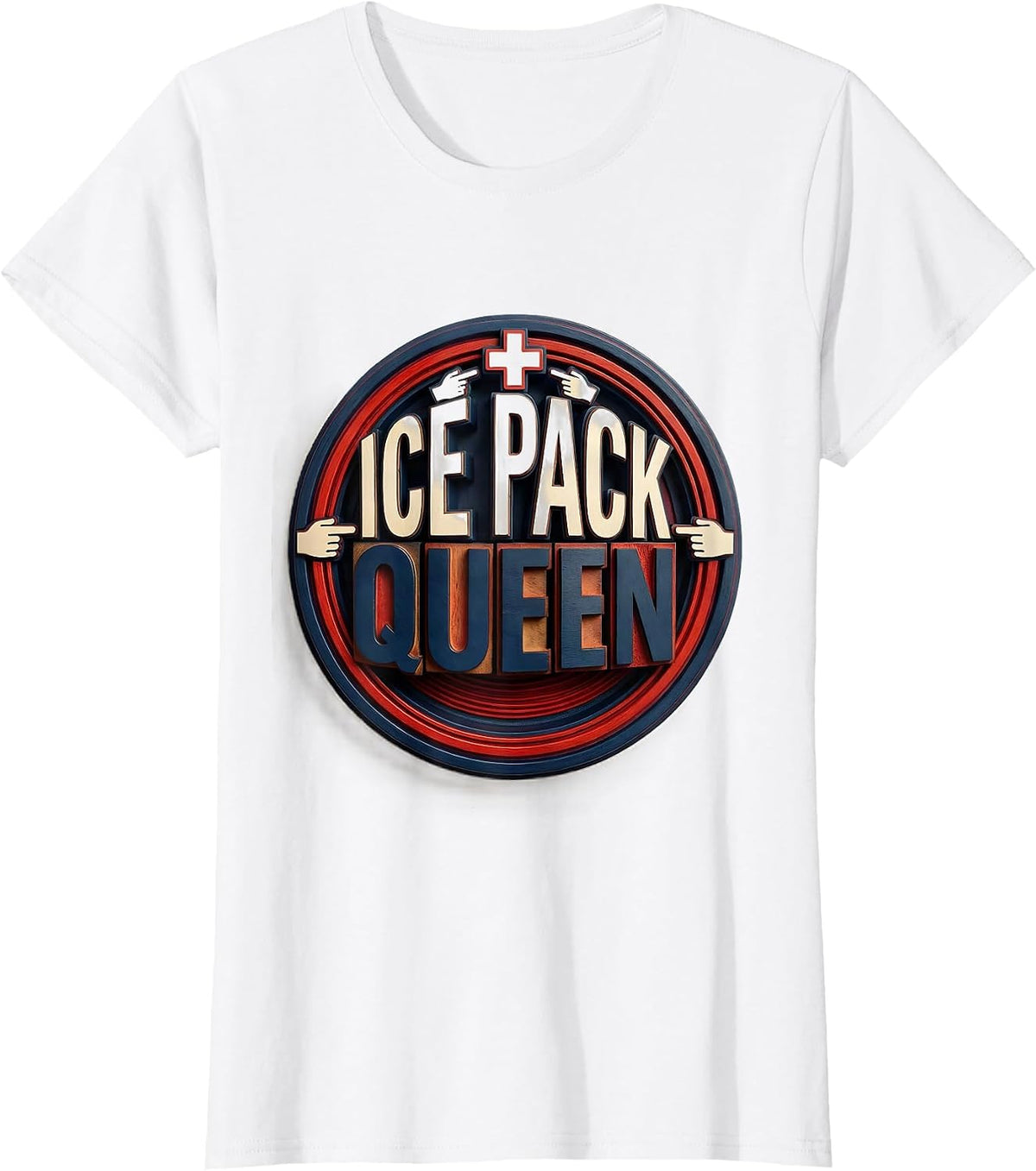 Ice Pack Queen School Nurse Graphic Design T-Shirt - White