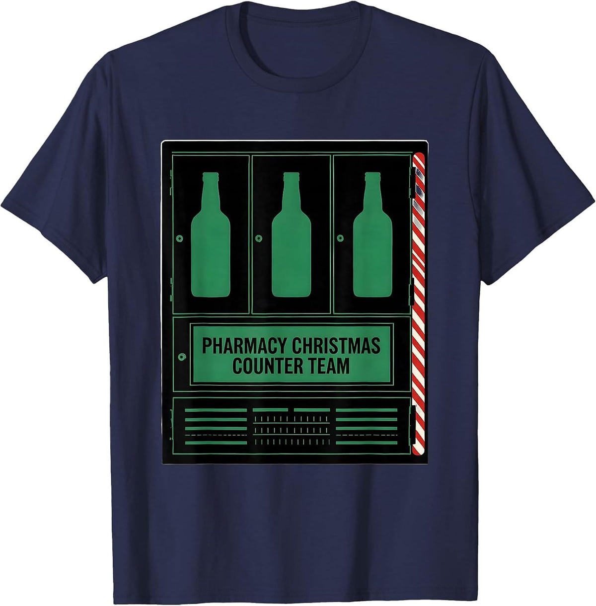 Men's Pharmacy Christmas Counter Team Funny Pharmacy Tech Squad T-Shirt - Navy Blue