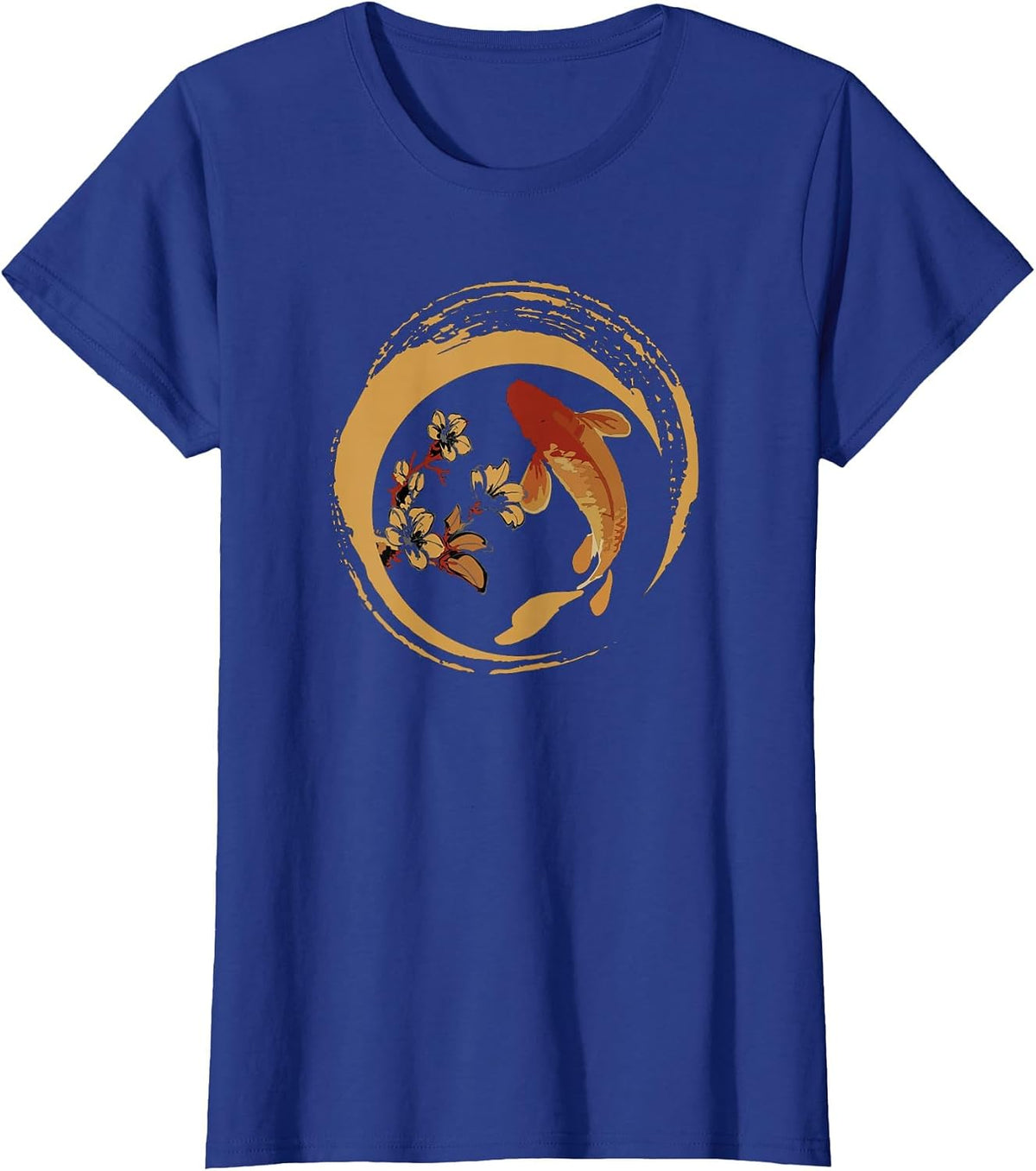 Koi Fish Japanese Koi Carp Cherry Blossom Sakura Nishikigoi T-Shirt - Royal Blue