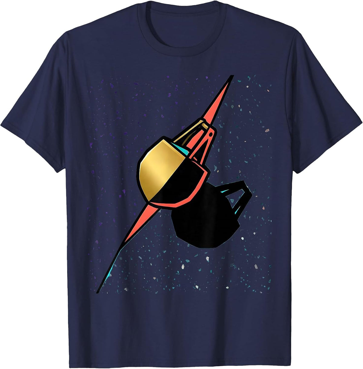 Men's Geometric Carnival Doubloon Memphis Postmodern Mardi Gras T-Shirt - Navy Blue