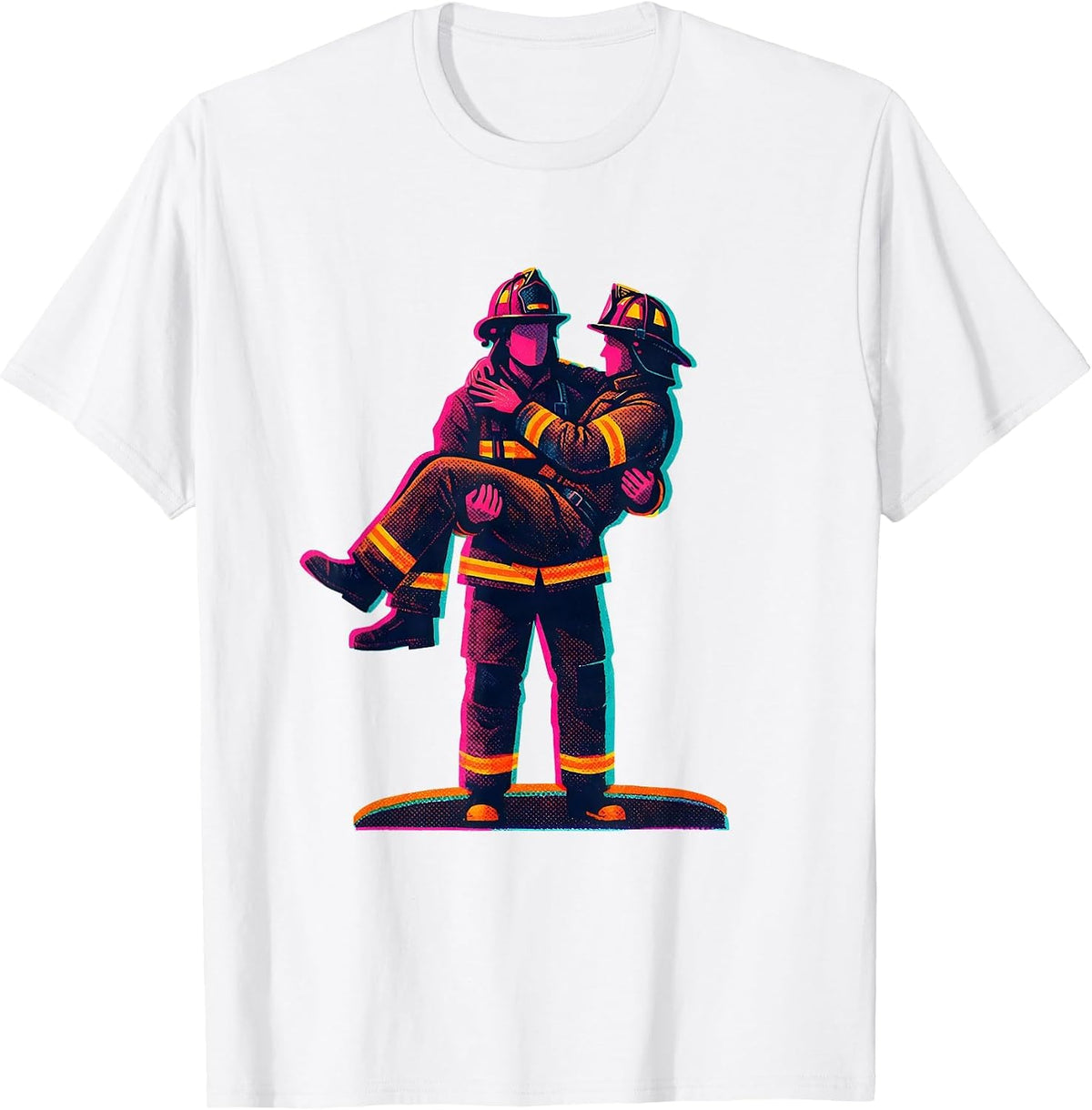 Men's Firemans Carry Grappler Vintage Martial Arts Humor T-Shirt - White